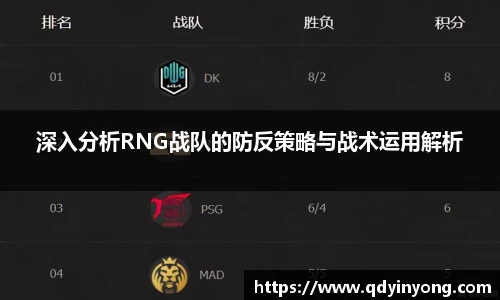 深入分析RNG战队的防反策略与战术运用解析