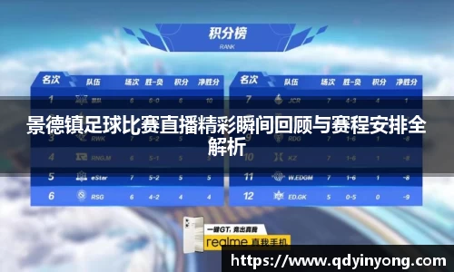 景德镇足球比赛直播精彩瞬间回顾与赛程安排全解析