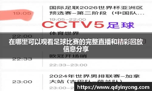 在哪里可以观看足球比赛的完整直播和精彩回放信息分享